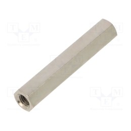 10 pcs x DREMEC - 118X45 - Screwed spacer sleeve, 45mm, Int.thread: M5, hexagonal, brass