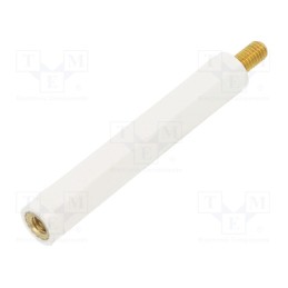 10 pcs x DREMEC - 2186X50 - Insulating sleeve, Int.thread: M4, L: 50mm, UL94V-2, Mat: polyamide