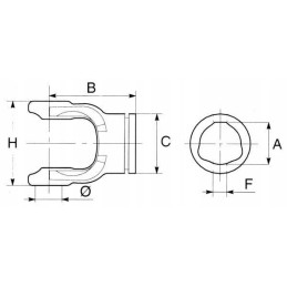 Fork on a profiled pipe with a 29x2 spring ring