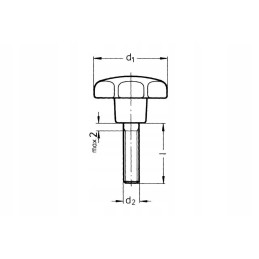 6336s0840 star knob m8 x 40 25