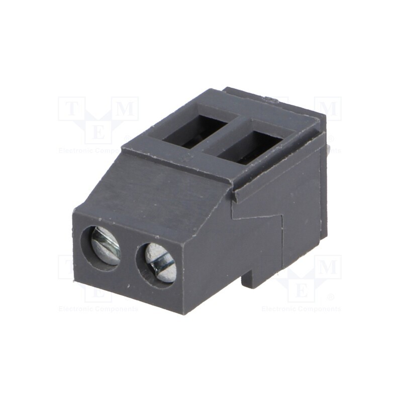 2 pcs x NINIGI - TB-5.0-P-2P2-GY - PCB terminal block, angled 90°, 5mm, ways: 2, on PCBs, 0.5÷4mm2