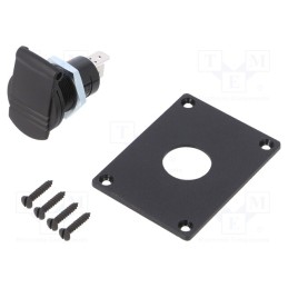 1 pcs x PRO CAR - 67617130 - Car lighter socket, car lighter mini socket x1, 16A, black