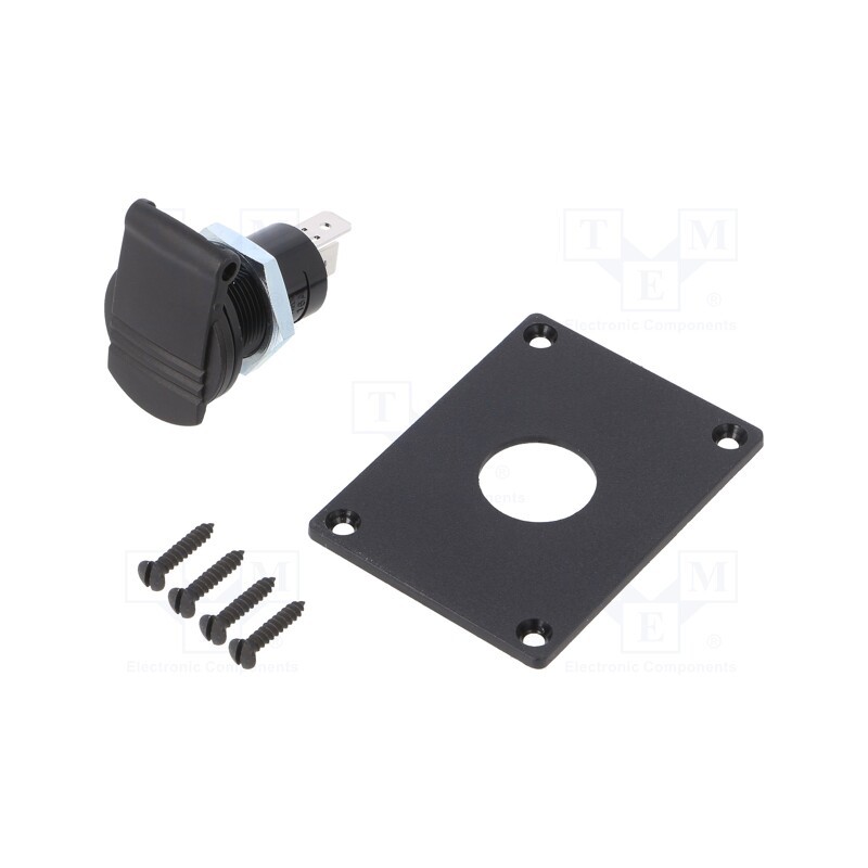 1 pcs x PRO CAR - 67617130 - Car lighter socket, car lighter mini socket x1, 16A, black