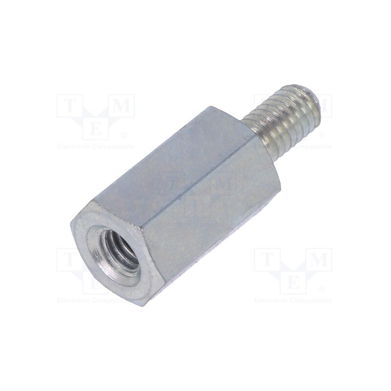 10 pcs x DREMEC - 225X10 - Screwed spacer sleeve, 10mm, Int.thread: M3, Ext.thread: M3, steel