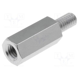 10 pcs x DREMEC - 216X15 - Screwed spacer sleeve, 15mm, Int.thread: M4, Ext.thread: M4, brass