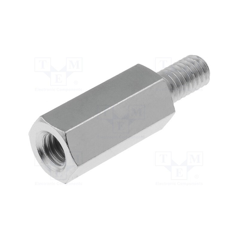 10 pcs x DREMEC - 216X15 - Screwed spacer sleeve, 15mm, Int.thread: M4, Ext.thread: M4, brass