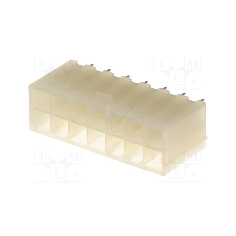 2 pcs x NINIGI - N42GP-14 - Socket, wire-board, male, N42G, 4.2mm, PIN: 14, THT, 600V, 9A, tinned