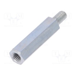 10 pcs x DREMEC - 223X18 - Screwed spacer sleeve, 18mm, Int.thread: M3, Ext.thread: M3, steel