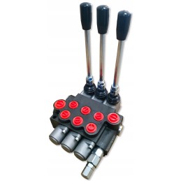 Connections to a 3-section 40l hydraulic distributor