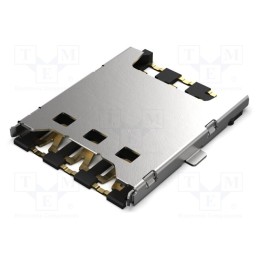2 pcs x Global Connector Technology (GCT) - SIM8055-6-1-14-01-A - Connector: for cards, Nano SIM, push-pull,with peg, SMT, PIN: 