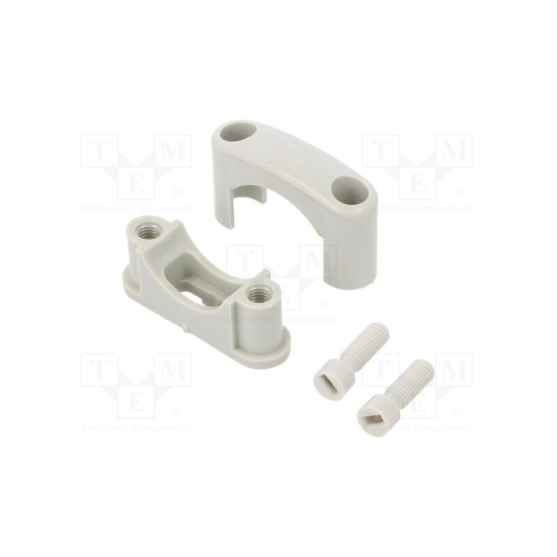 10 pcs x OBO BETTERMANN - 3082 LGR - Fixing clamp, Cable P-clips, ØBundle : 22÷34mm, W: 18mm, L: 62mm