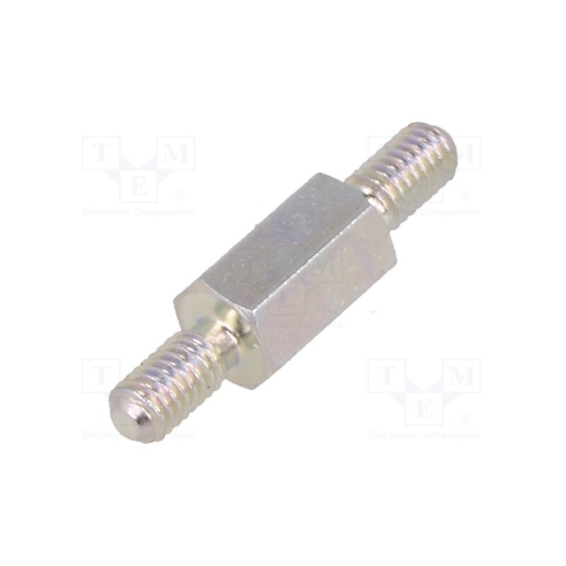 10 pcs x DREMEC - 423X08 - Screwed spacer sleeve, 8mm, Ext.thread: M3, hexagonal, steel, zinc