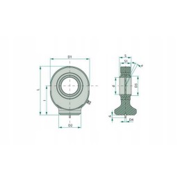 Actuator eye to be welded with a 25mm bearing