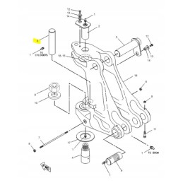 Rear arm pivot pin cat 428 cva
