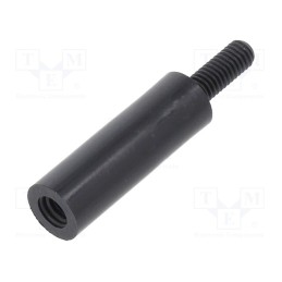 10 pcs x DREMEC - 285RDX18 - Screwed spacer sleeve, cylindrical, polyamide, M3, M3, 18mm, black