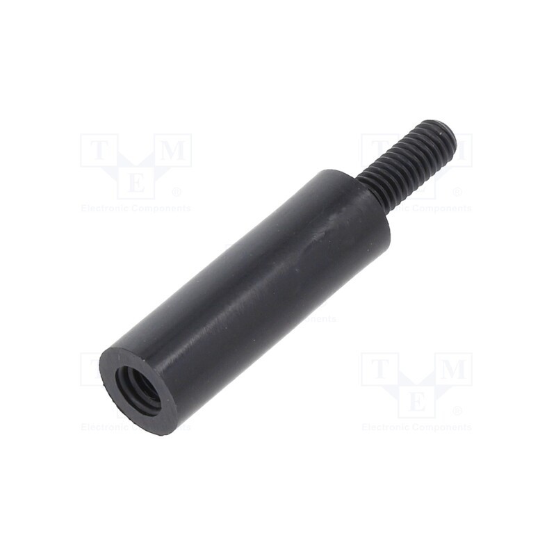 10 pcs x DREMEC - 285RDX18 - Screwed spacer sleeve, cylindrical, polyamide, M3, M3, 18mm, black