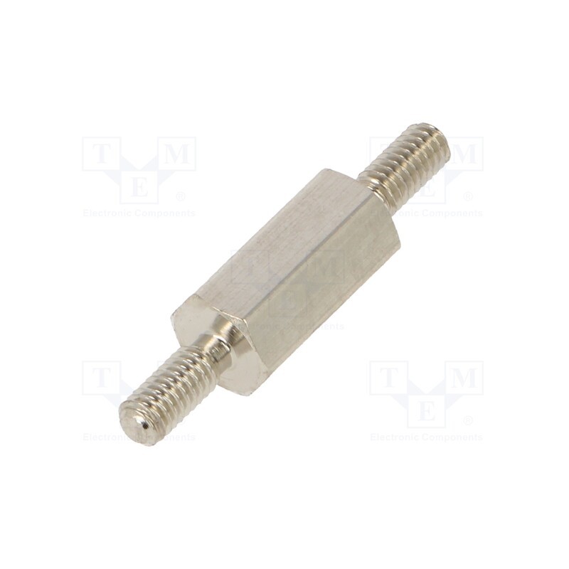 10 pcs x DREMEC - 412X10 - Screwed spacer sleeve, 10mm, Ext.thread: M2,5, hexagonal, brass