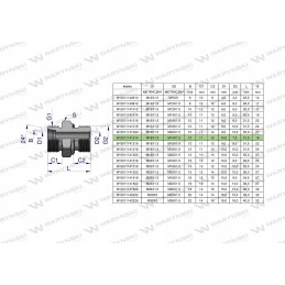 Hydraulic connection nipple M18 M14x1 5 Warynski