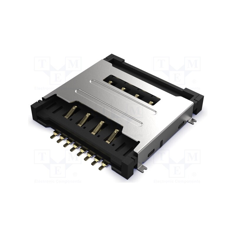 2 pcs x Global Connector Technology (GCT) - SIM6050-8-0-30-00-A - Connector: for cards, Mini SIM, double,push-pull, SMT, gold fl