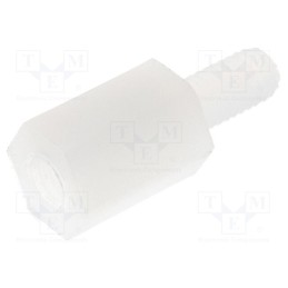 10 pcs x FIX&FASTEN - TP-8 - Screwed spacer sleeve, hexagonal, polyamide, M3, M3, 8mm