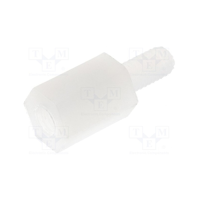 10 pcs x FIX&FASTEN - TP-8 - Screwed spacer sleeve, hexagonal, polyamide, M3, M3, 8mm