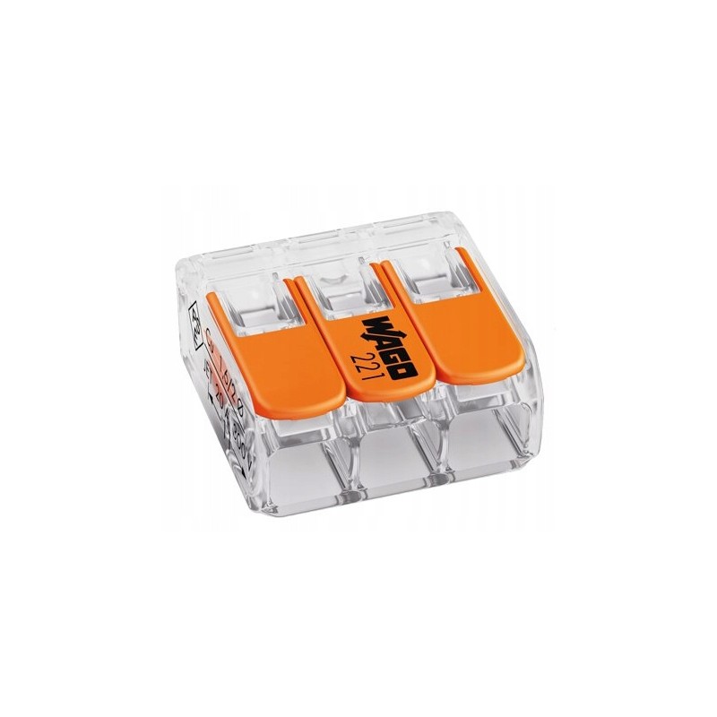 Connection clamp 3x0 2 4mm2 transparent orange