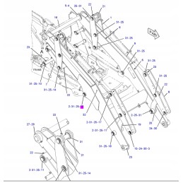 Cat excavator arm actuator pin 3224585