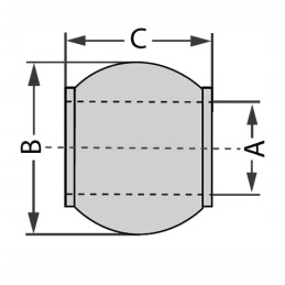 Reinforced lower connector ball for hook diameter 28 7mm
