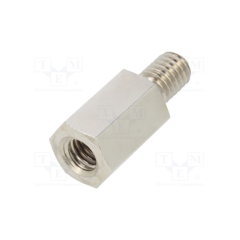 10 pcs x DREMEC - 219X15 - Screwed spacer sleeve, 15mm, Int.thread: M6, Ext.thread: M6, brass