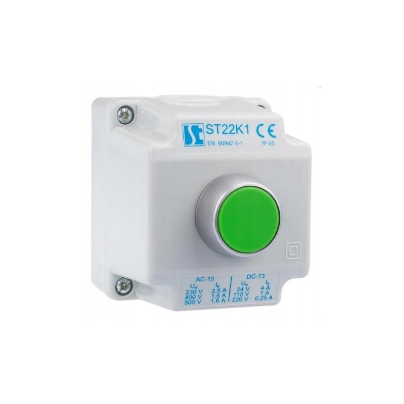 1-hole control box with green button