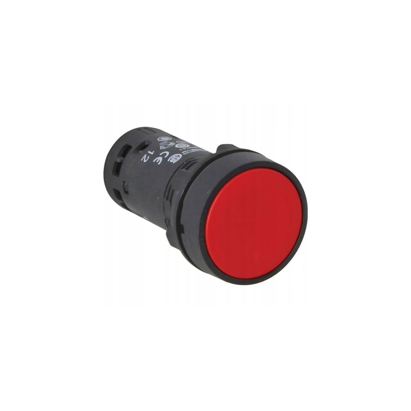 22mm red control button with self-return