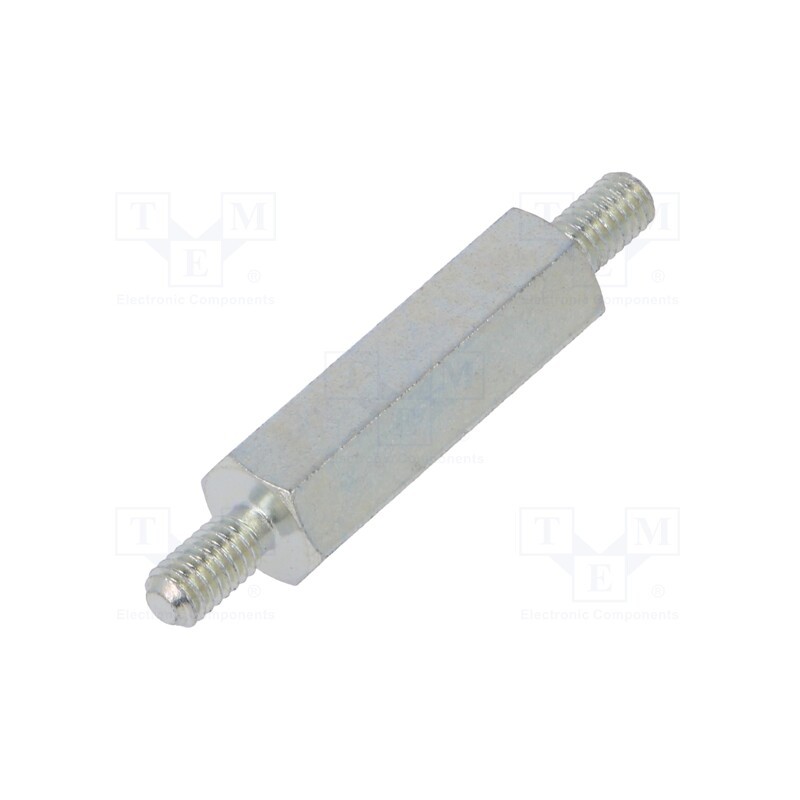 10 pcs x DREMEC - 427X25 - Screwed spacer sleeve, 25mm, Ext.thread: M4, hexagonal, steel