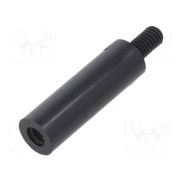 10 pcs x DREMEC - 287RDX25 - Screwed spacer sleeve, cylindrical, polyamide, M4, M4, 25mm, black