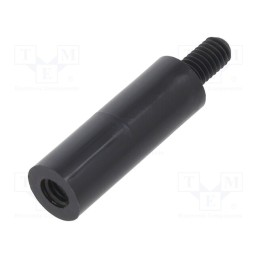 10 pcs x DREMEC - 287RDX23 - Screwed spacer sleeve, cylindrical, polyamide, M4, M4, 23mm, black