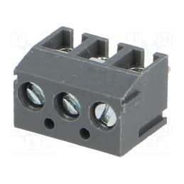 2 pcs x NINIGI - TB-3.8-P-3P-GY - PCB terminal block, angled 90°, 3.81mm, ways: 3, on PCBs, 0.5mm2