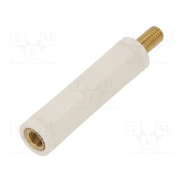 10 pcs x DREMEC - 2188X40 - Insulating sleeve, Int.thread: M5, L: 40mm, UL94V-2, Mat: polyamide