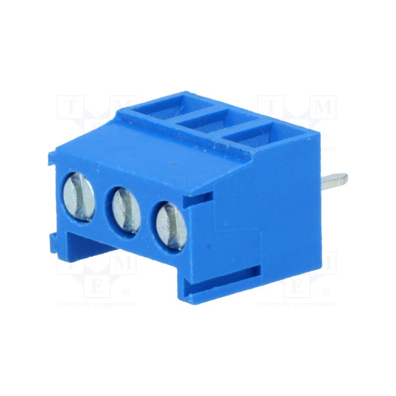 2 pcs x NINIGI - TB-3.5-P-3P-BL - PCB terminal block, angled 90°, 3.5mm, ways: 3, on PCBs, 1mm2, 12A