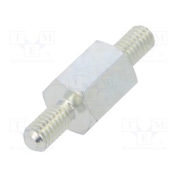 10 pcs x DREMEC - 427X10 - Screwed spacer sleeve, 10mm, Ext.thread: M4, hexagonal, steel