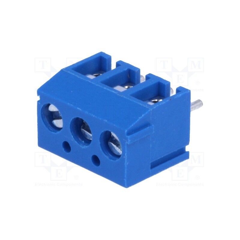 2 pcs x NINIGI - TB-3.8-P-3P-BL - PCB terminal block, angled 90°, 3.81mm, ways: 3, on PCBs, 0.5mm2