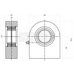 Actuator eye for welding with a 25mm bearing