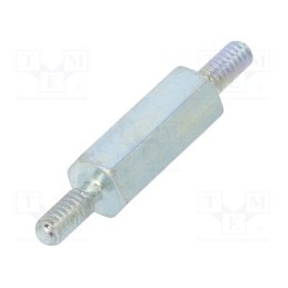 10 pcs x DREMEC - 421X10 - Screwed spacer sleeve, 10mm, Ext.thread: M2, hexagonal, steel