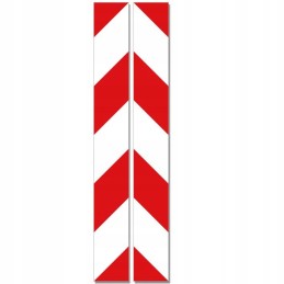 Red and white warning stripes stickers 5x40cm