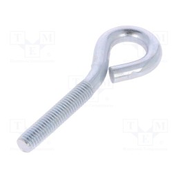 10 pcs x DROMET - HO.8.80 - Hook, ring, steel, zinc, Thread len: 40mm, Overall len: 80mm