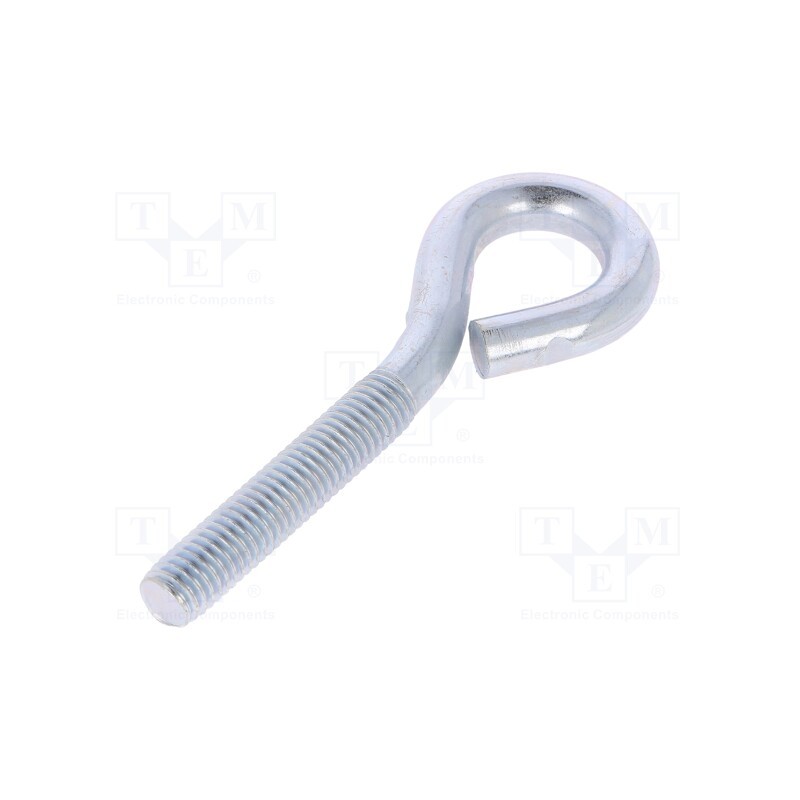 10 pcs x DROMET - HO.8.80 - Hook, ring, steel, zinc, Thread len: 40mm, Overall len: 80mm