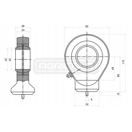 Actuator eye for welding with a 40mm bearing