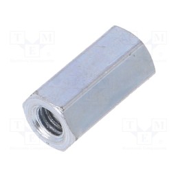 10 pcs x DREMEC - 123X10 - Screwed spacer sleeve, 10mm, Int.thread: M3, hexagonal, steel