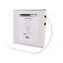 1 pcs x TASKER - BOX 1608 O - Heat shrink sleeve, glueless, 2: 1, 1.6mm, L: 10m, orange