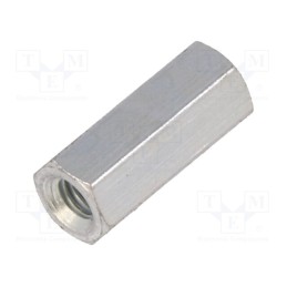 10 pcs x DREMEC - 123X12 - Screwed spacer sleeve, 12mm, Int.thread: M3, hexagonal, steel