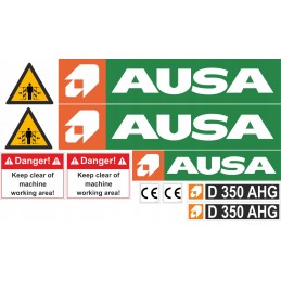 Ausa d350 ahg stickers dump truck sticker set