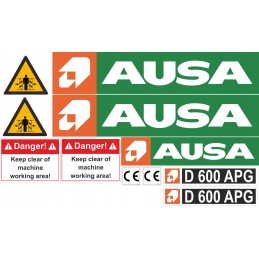 Ausa d600 apg stickers dump truck sticker set